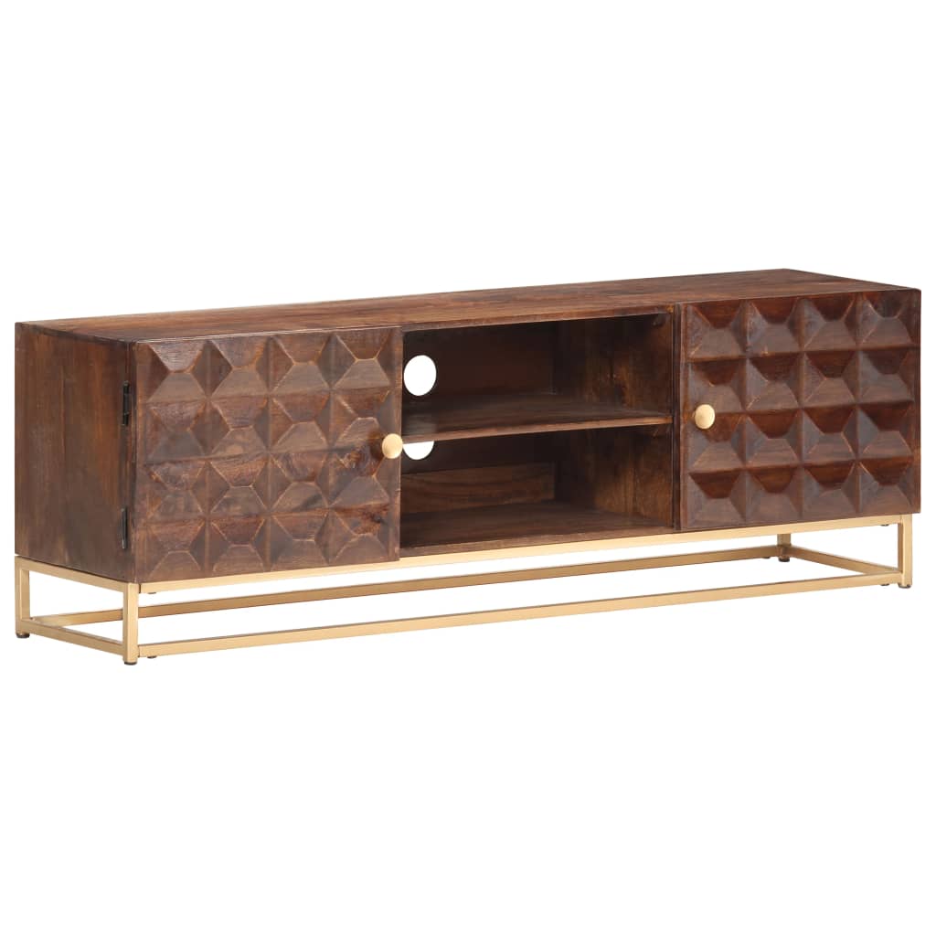 vidaXL Szafka pod TV, 124x29x45 cm, lite drewno mango
