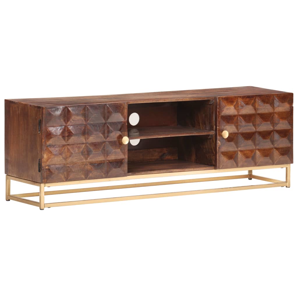 vidaXL Szafka pod TV, 124x29x45 cm, lite drewno mango
