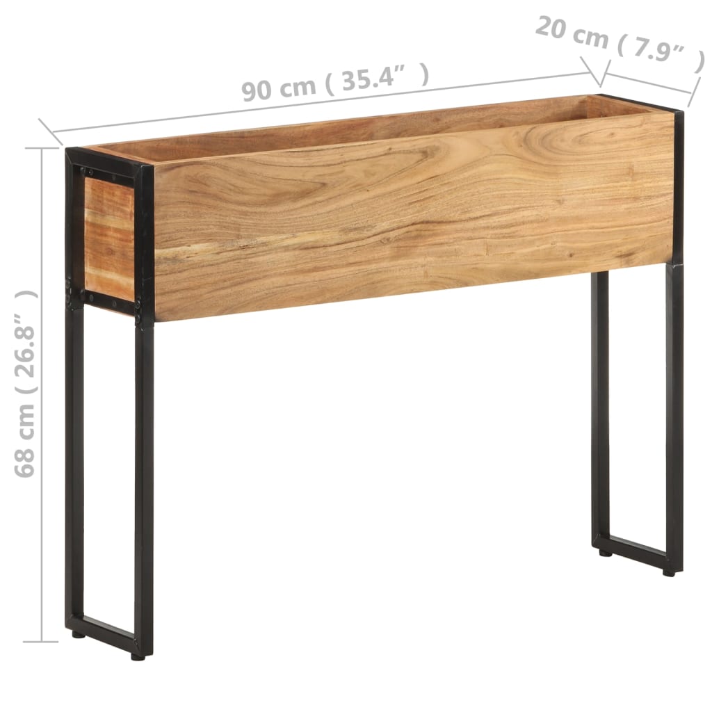 vidaXL Donica, 90x20x68 cm, lite drewno akacjowe