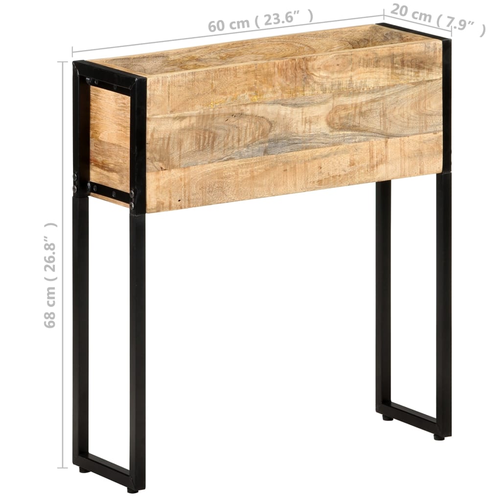 vidaXL Donica, 60x20x68 cm, surowe drewno mango
