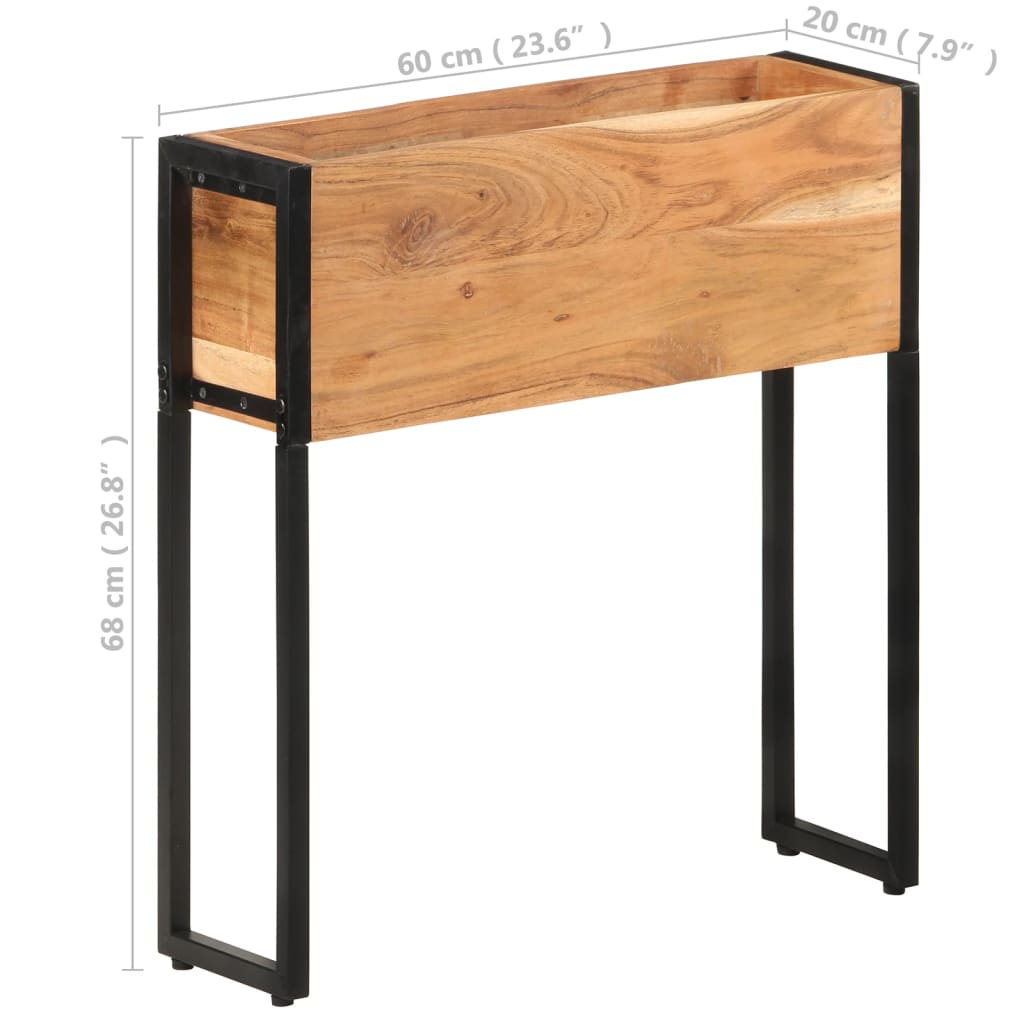 vidaXL Donica, 60x20x68 cm, lite drewno akacjowe