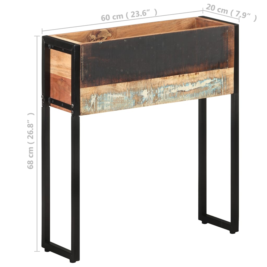 vidaXL Donica, 60x20x68 cm, lite drewno z odzysku