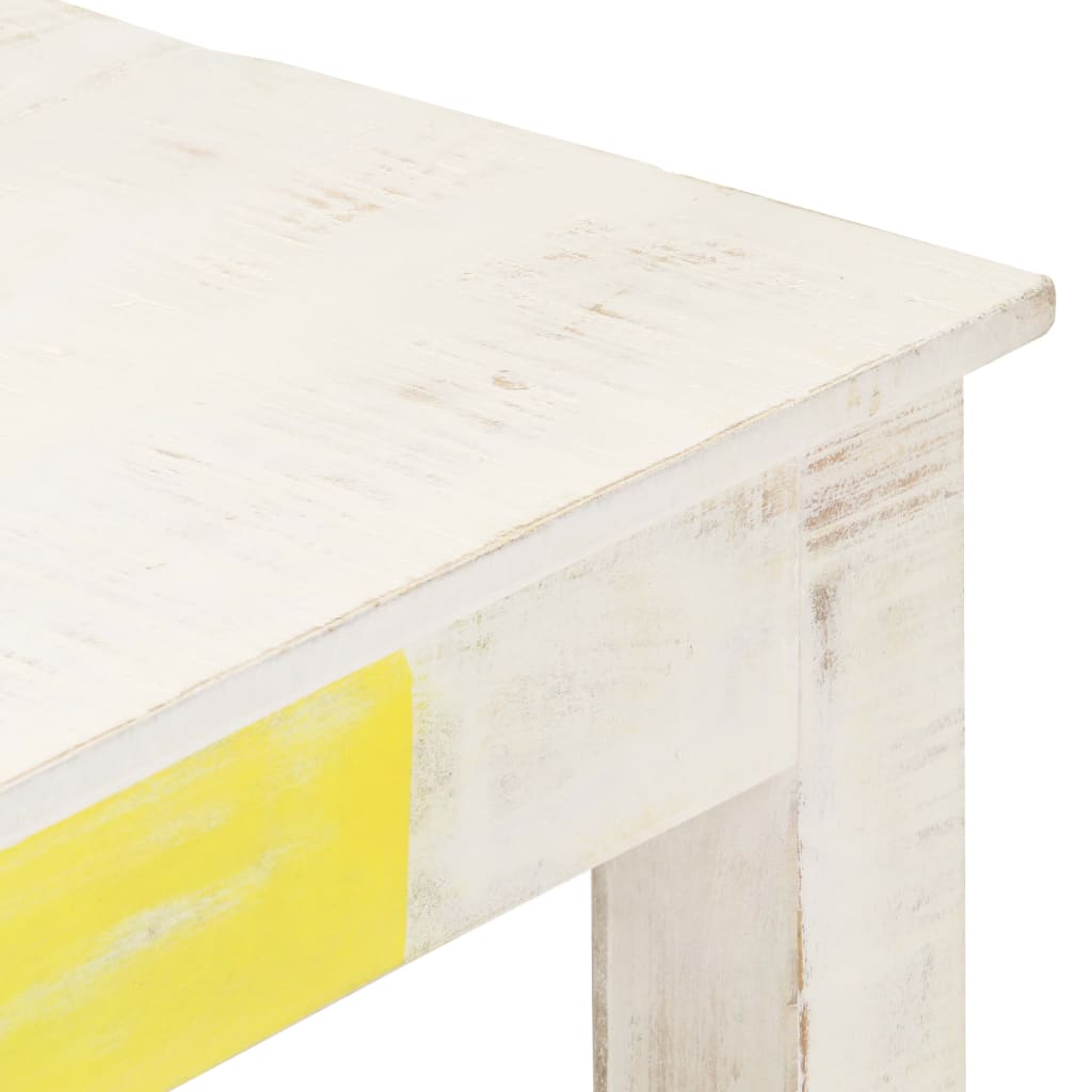 vidaXL Stolik kawowy, biały, 110 x 60 x 45 cm, lite drewno mango