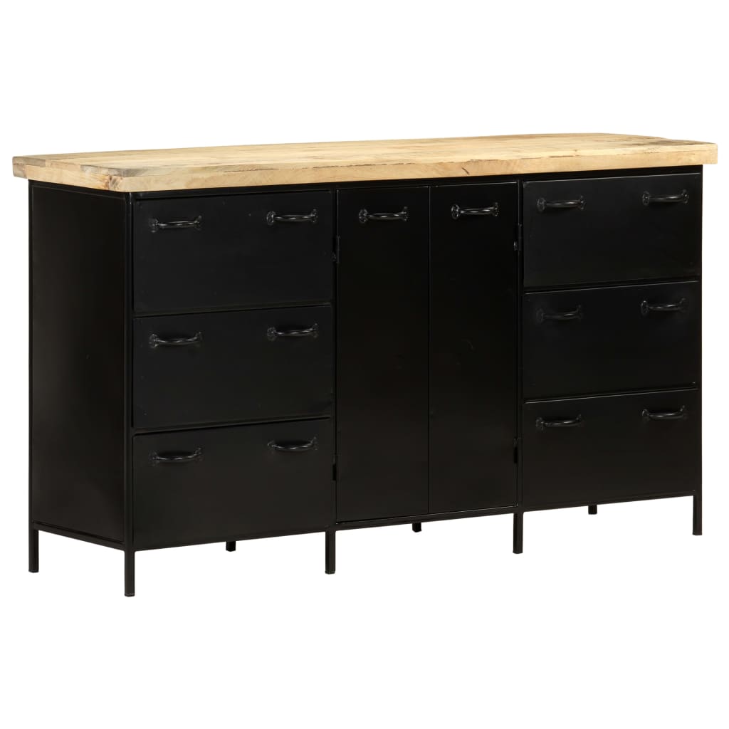 vidaXL Komoda, 140x38x76 cm, surowe drewno mango
