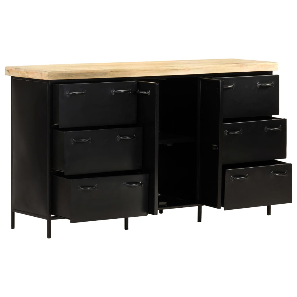 vidaXL Komoda, 140x38x76 cm, surowe drewno mango
