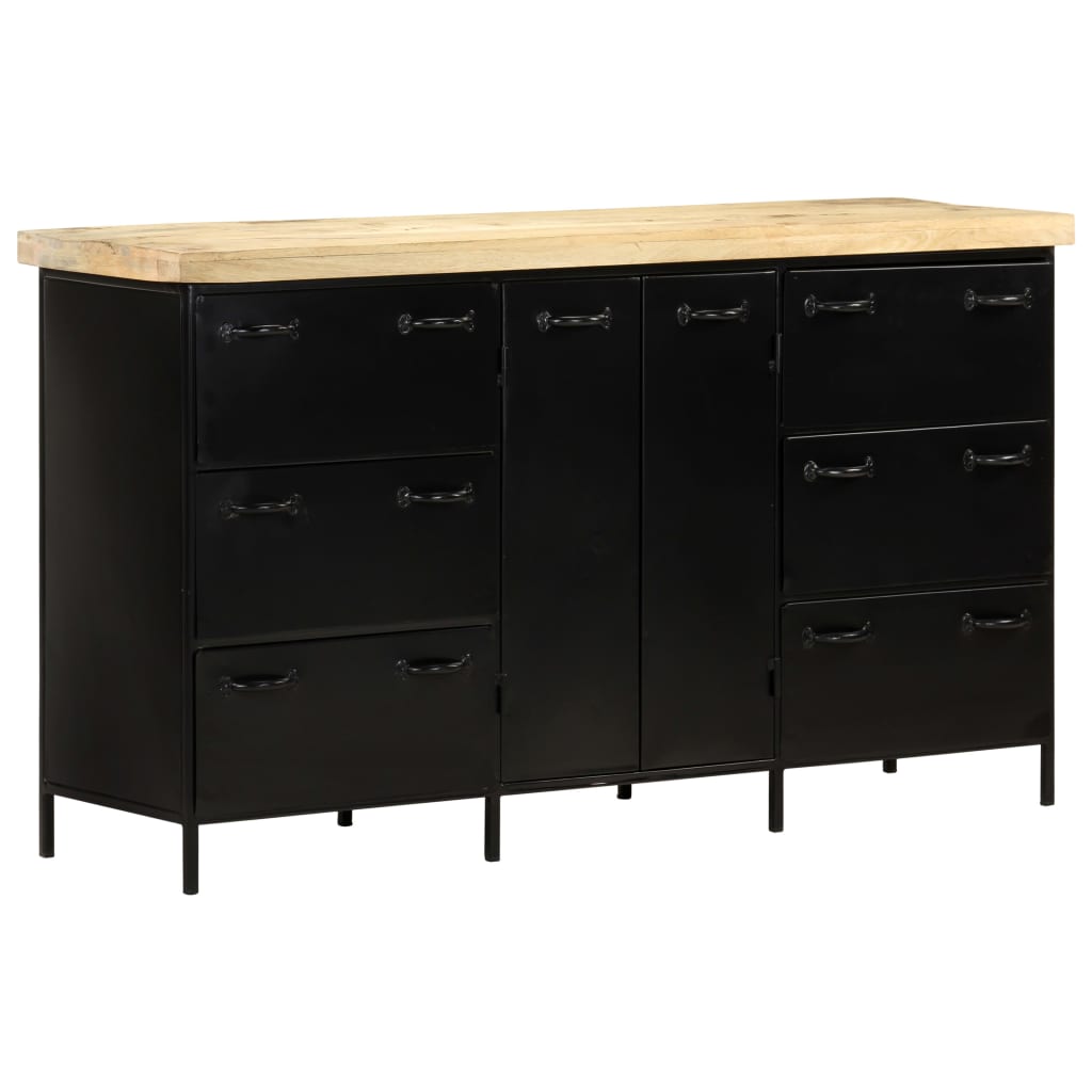 vidaXL Komoda, 140x38x76 cm, surowe drewno mango