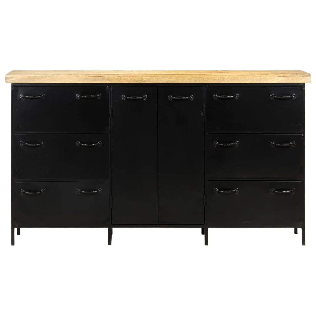vidaXL Komoda, 140x38x76 cm, surowe drewno mango