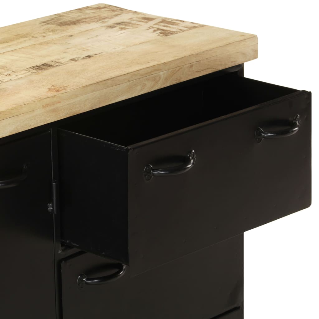 vidaXL Komoda, 140x38x76 cm, surowe drewno mango