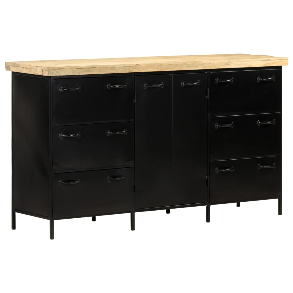 vidaXL Komoda, 140x38x76 cm, surowe drewno mango