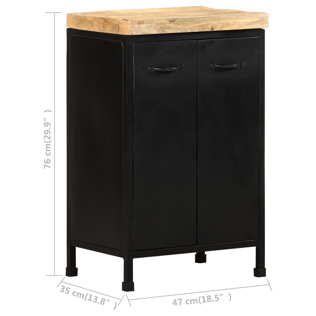 vidaXL Komoda, 47x35x76 cm, surowe drewno mango