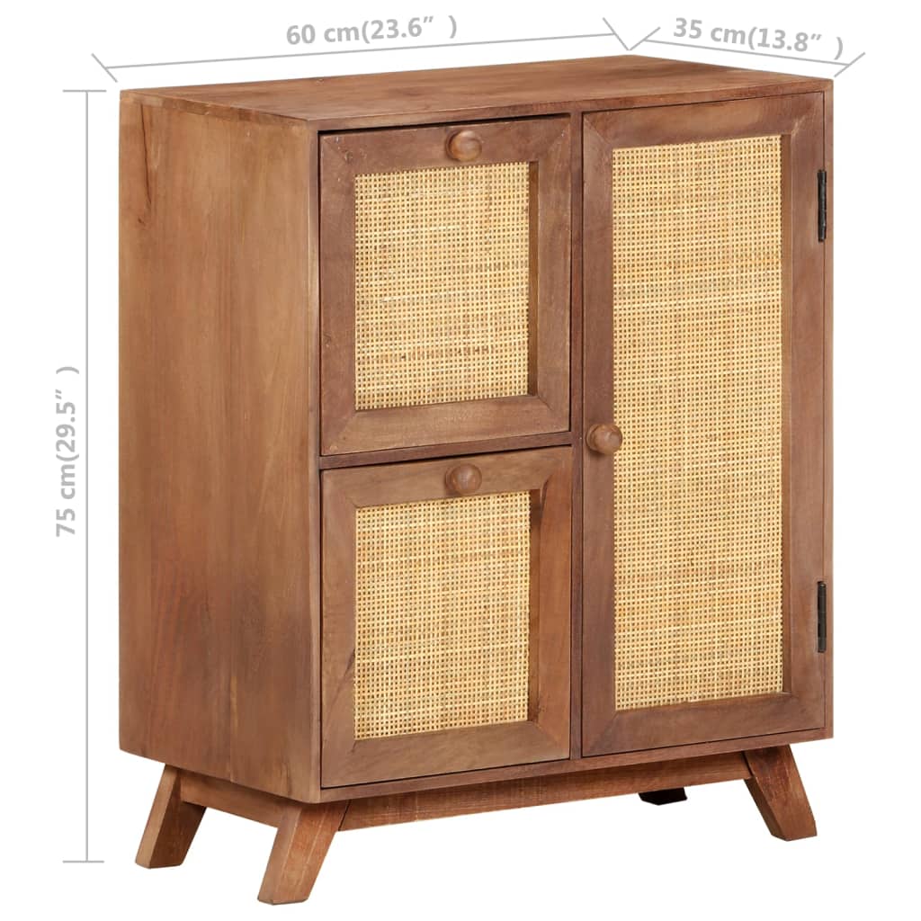 vidaXL Szafka, 60 x 35 x 75 cm, lite drewno mango