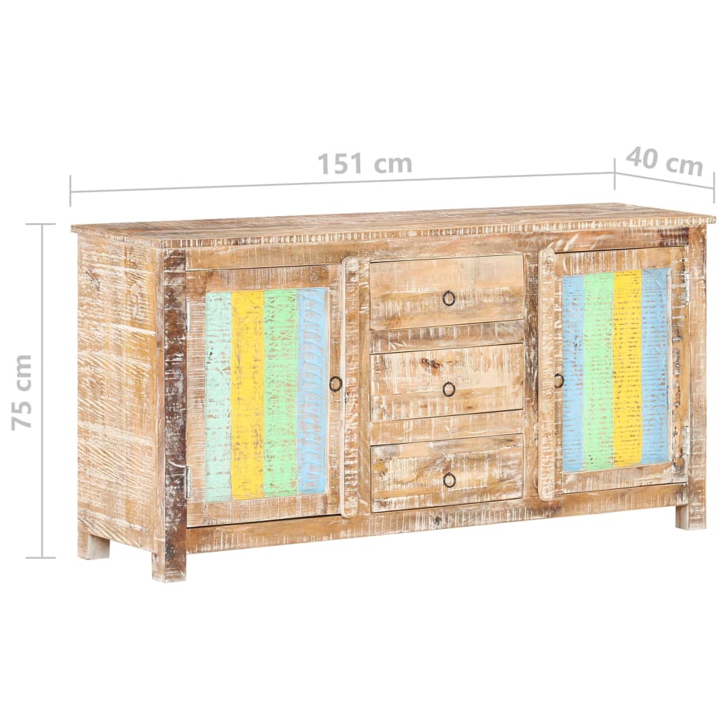 vidaXL Komoda, 151x40x75 cm, surowe drewno akacjowe