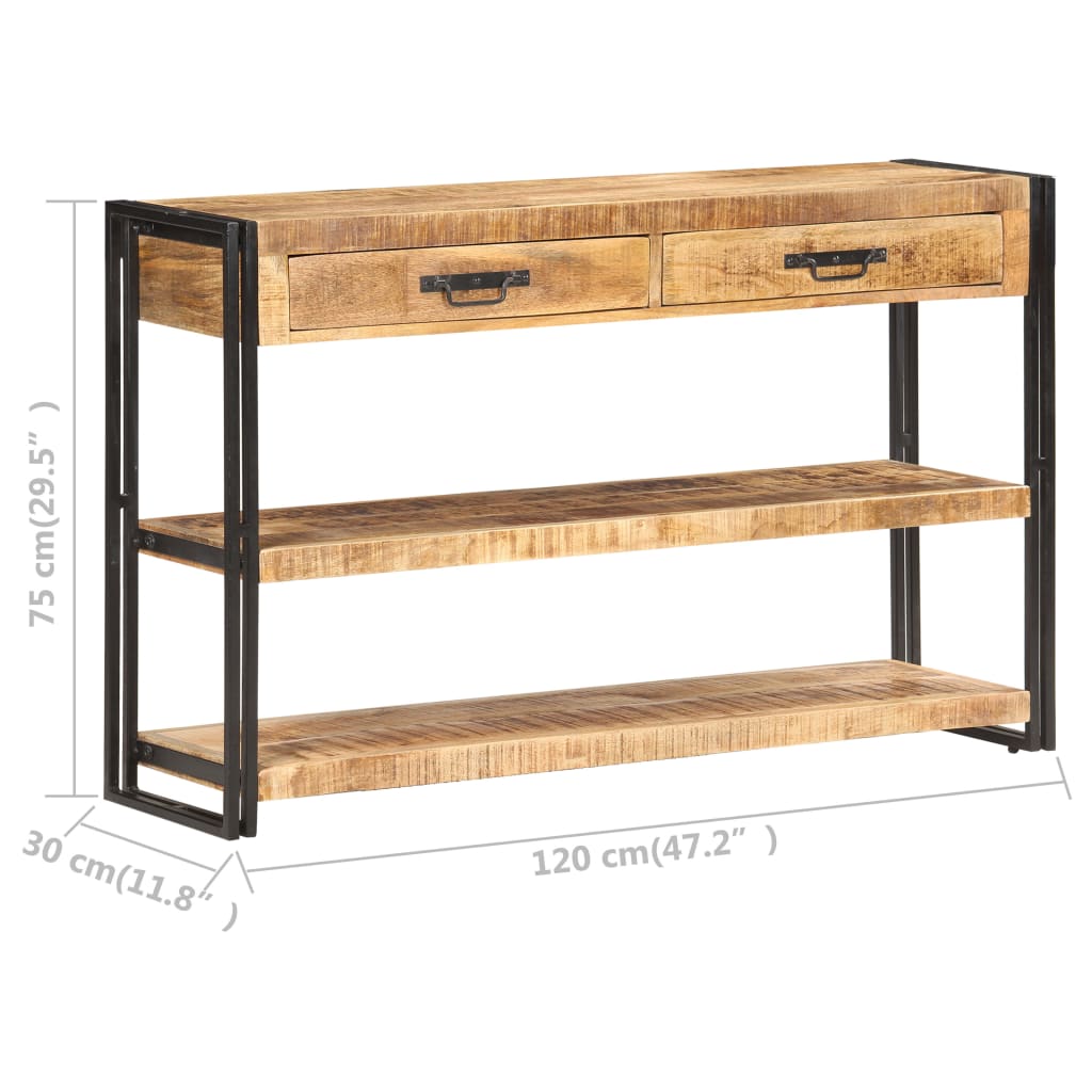 vidaXL Szafka, 120x30x75 cm, lite, surowe drewno mango