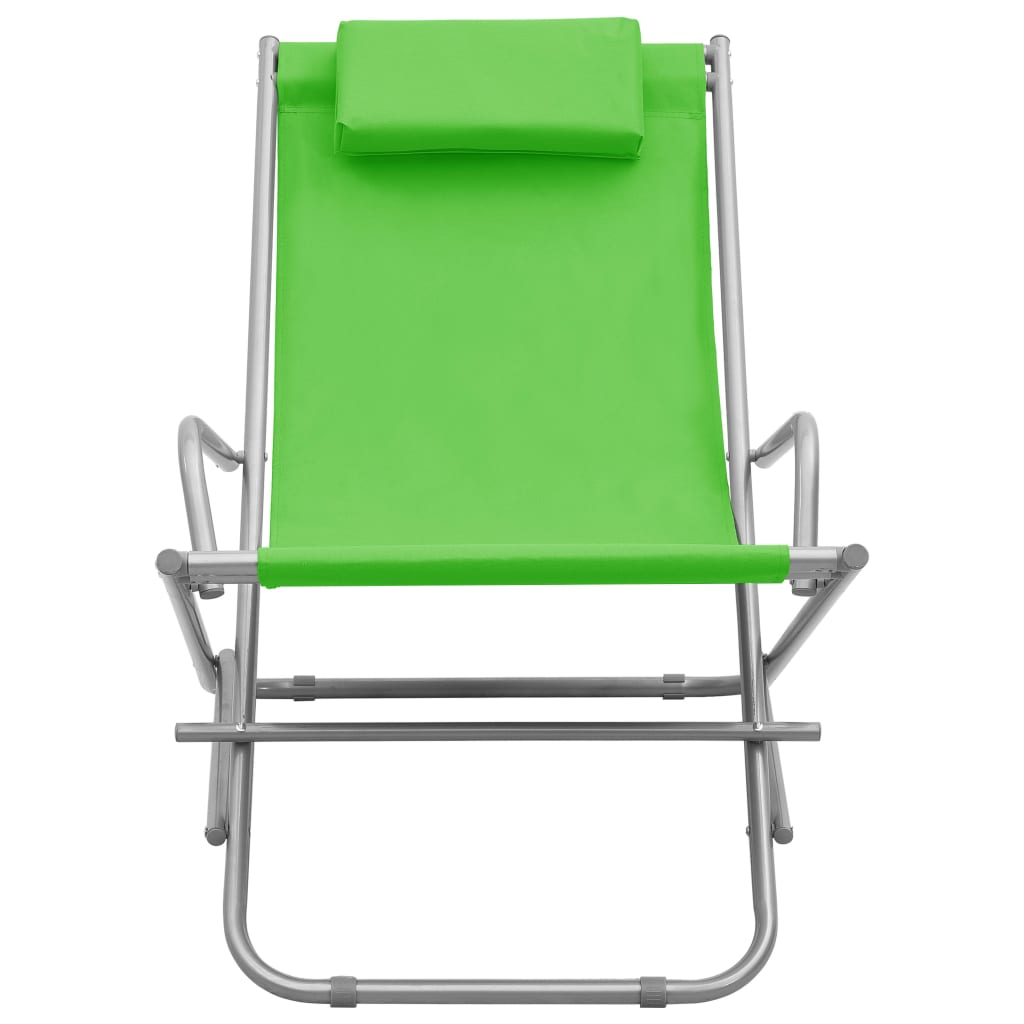 vidaXL Krzesła bujane, 2 szt., stal, zielone