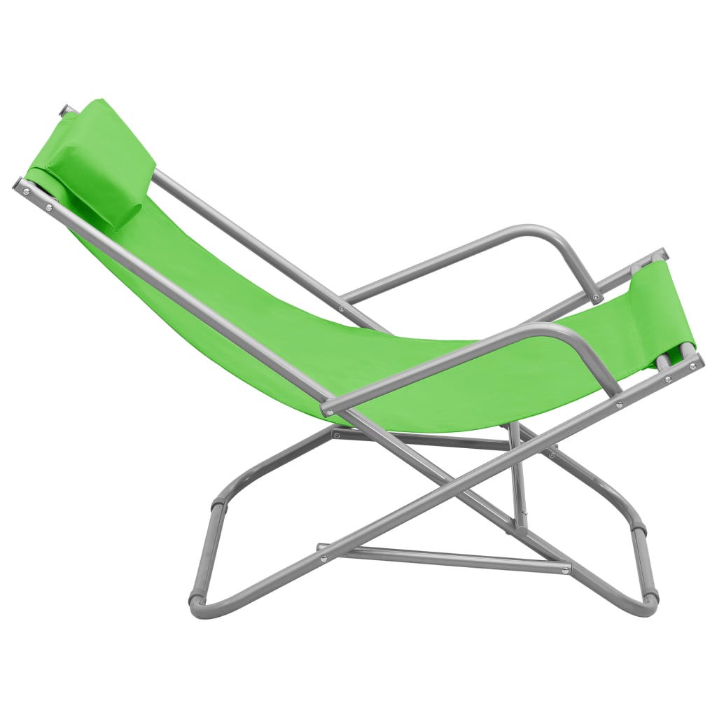 vidaXL Krzesła bujane, 2 szt., stal, zielone