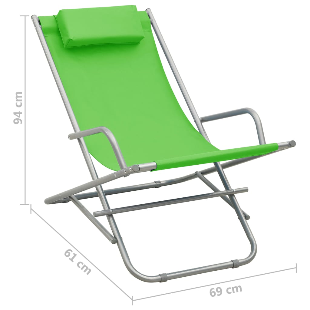 vidaXL Krzesła bujane, 2 szt., stal, zielone