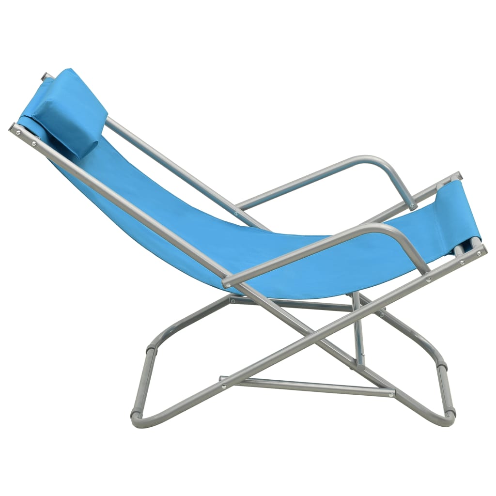 vidaXL Bujane krzesła, 2 szt., stal, niebieskie