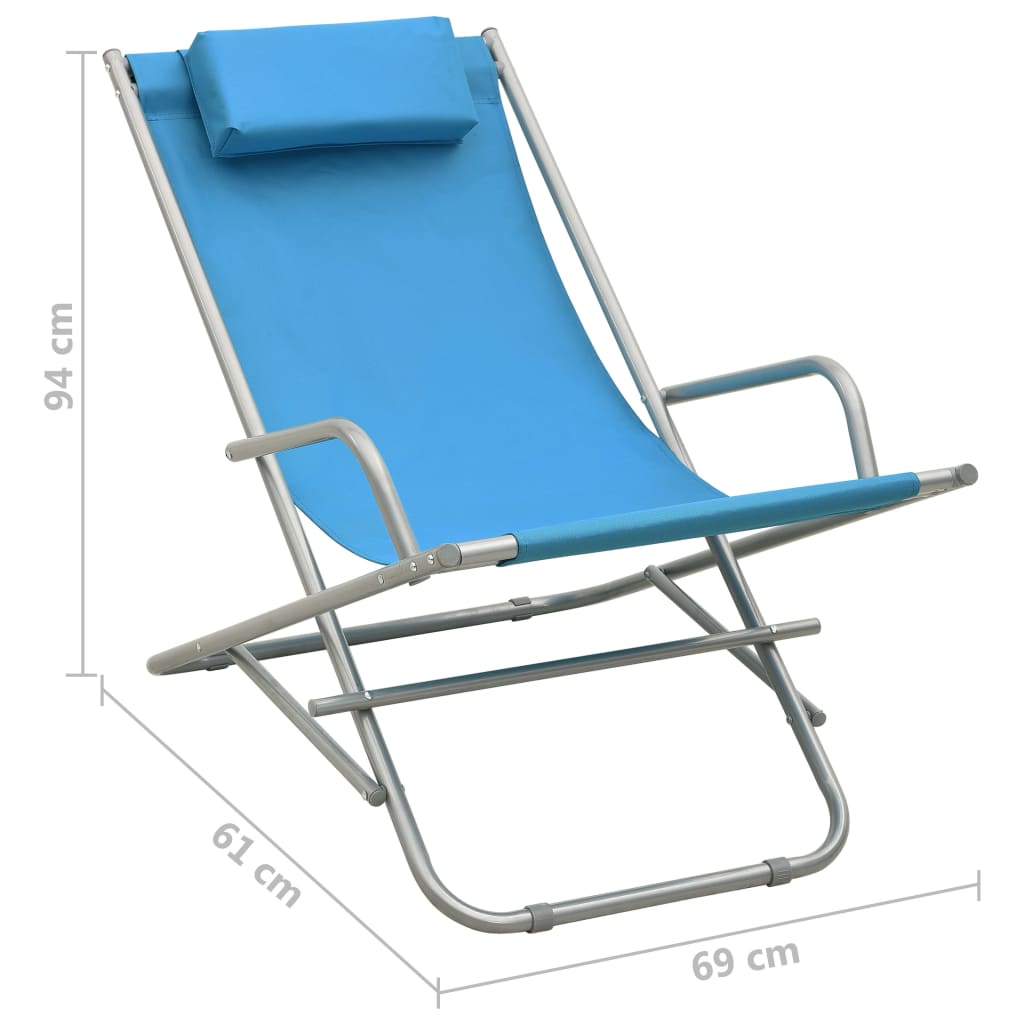 vidaXL Bujane krzesła, 2 szt., stal, niebieskie
