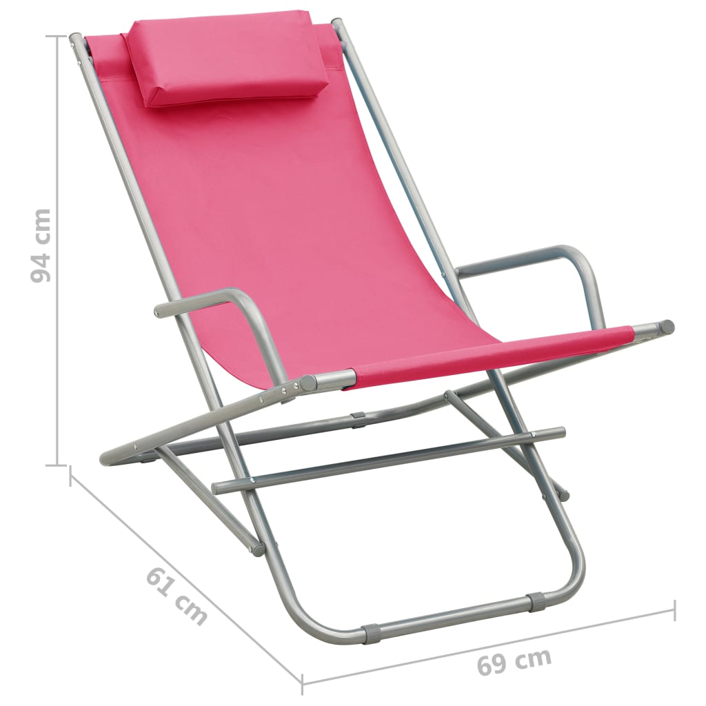 vidaXL Bujane krzesła, 2 szt., stal, różowe