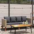 vidaXL 2-osobowa sofa ogrodowa z poduszkami, rattan PE, beż