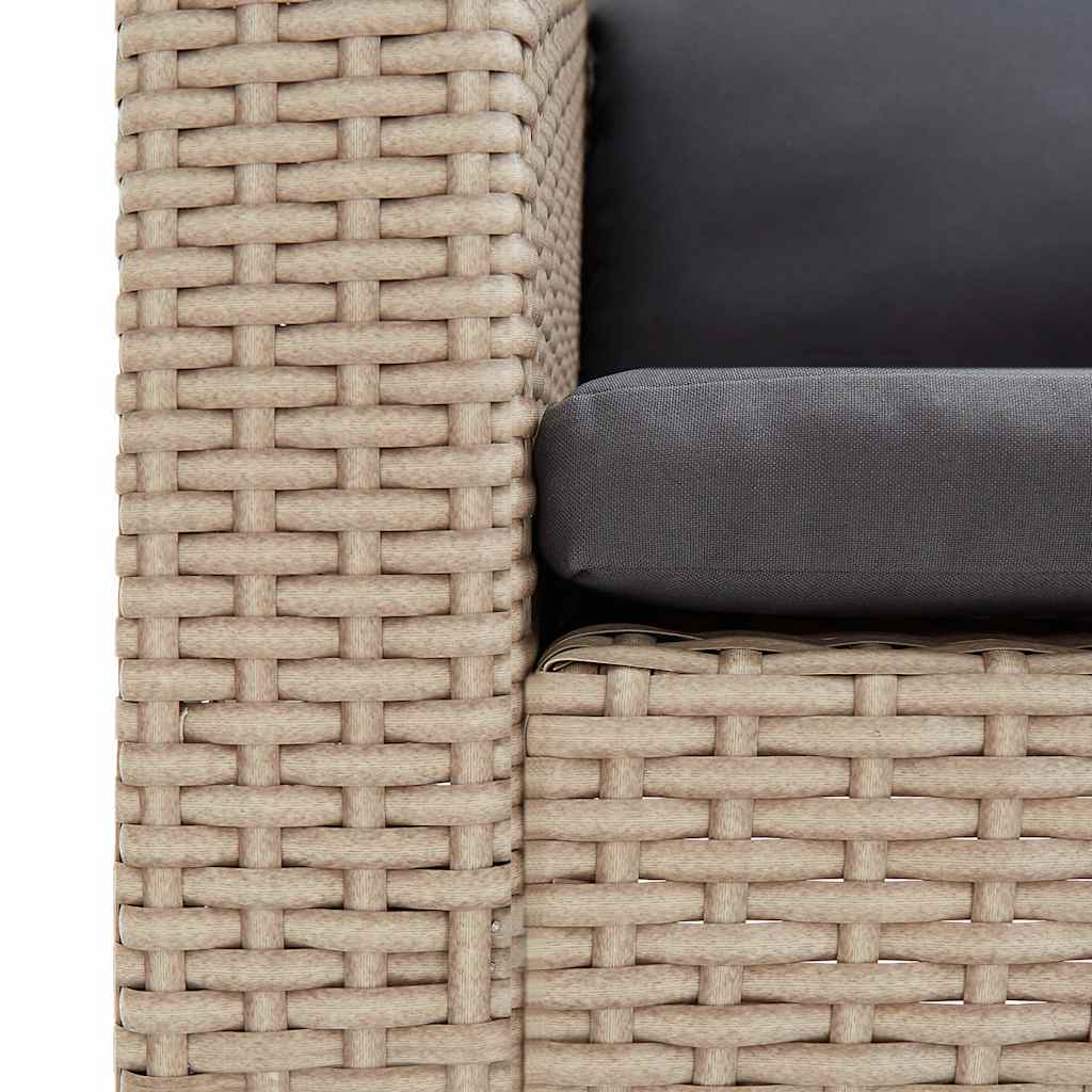 vidaXL Pojedyncza sofa ogrodowa z poduszkami, rattan PE, beż