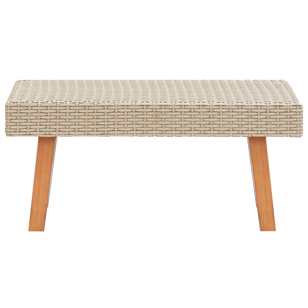 vidaXL Stolik kawowy do ogrodu, rattan PE, beżowy