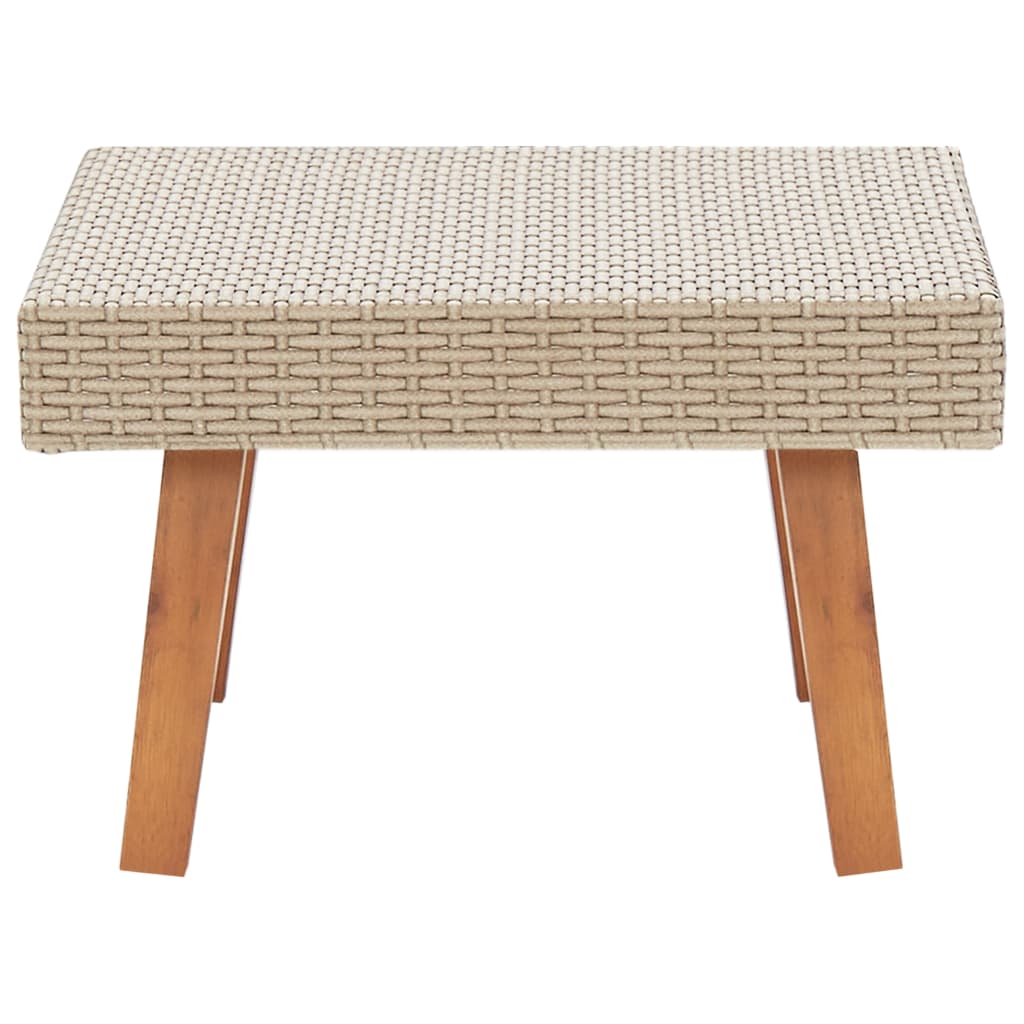 vidaXL Stolik kawowy do ogrodu, rattan PE, beżowy
