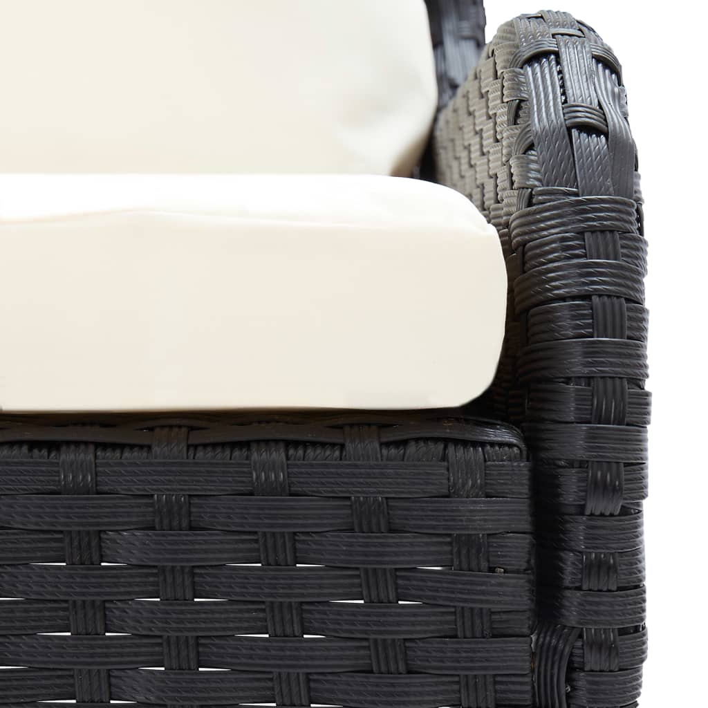 vidaXL Ogrodowe sofy narożne, 2 szt., rattan PE, czarne