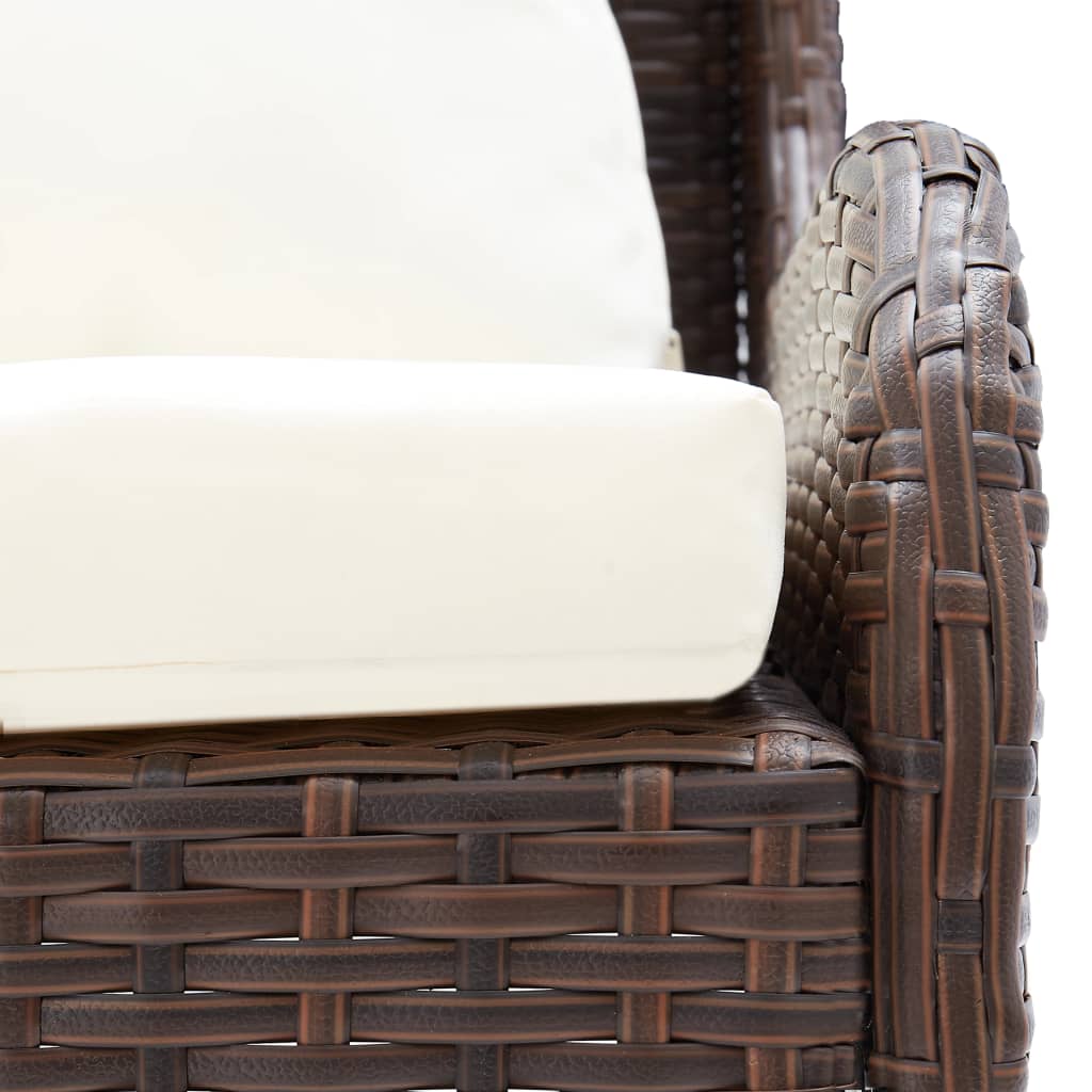 vidaXL Ogrodowe sofy narożne, 2 szt., rattan PE, brązowe