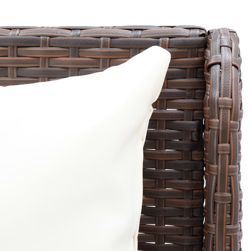 vidaXL Ogrodowe sofy narożne, 2 szt., rattan PE, brązowe