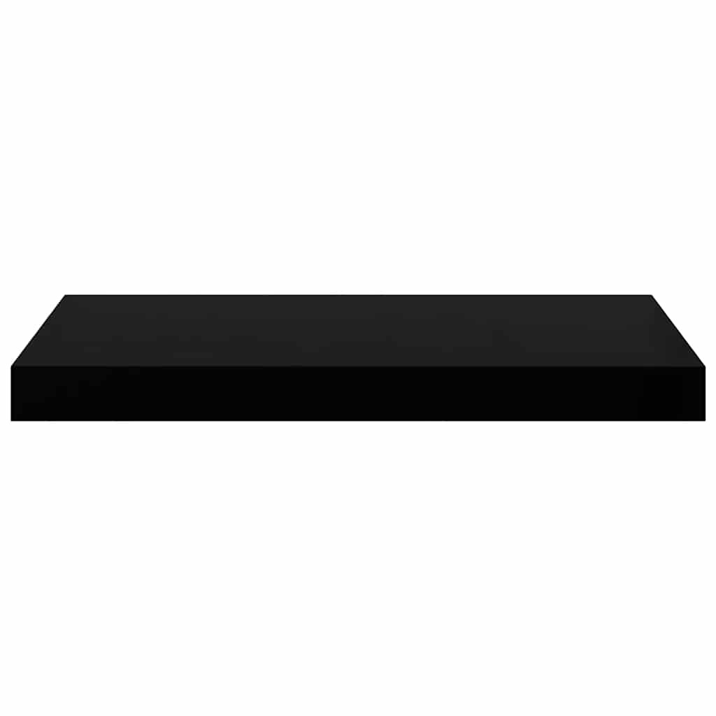 vidaXL Półki ścienne, 4 szt., wysoki połysk, czarne, 50x23,5x3,8 cm, MDF