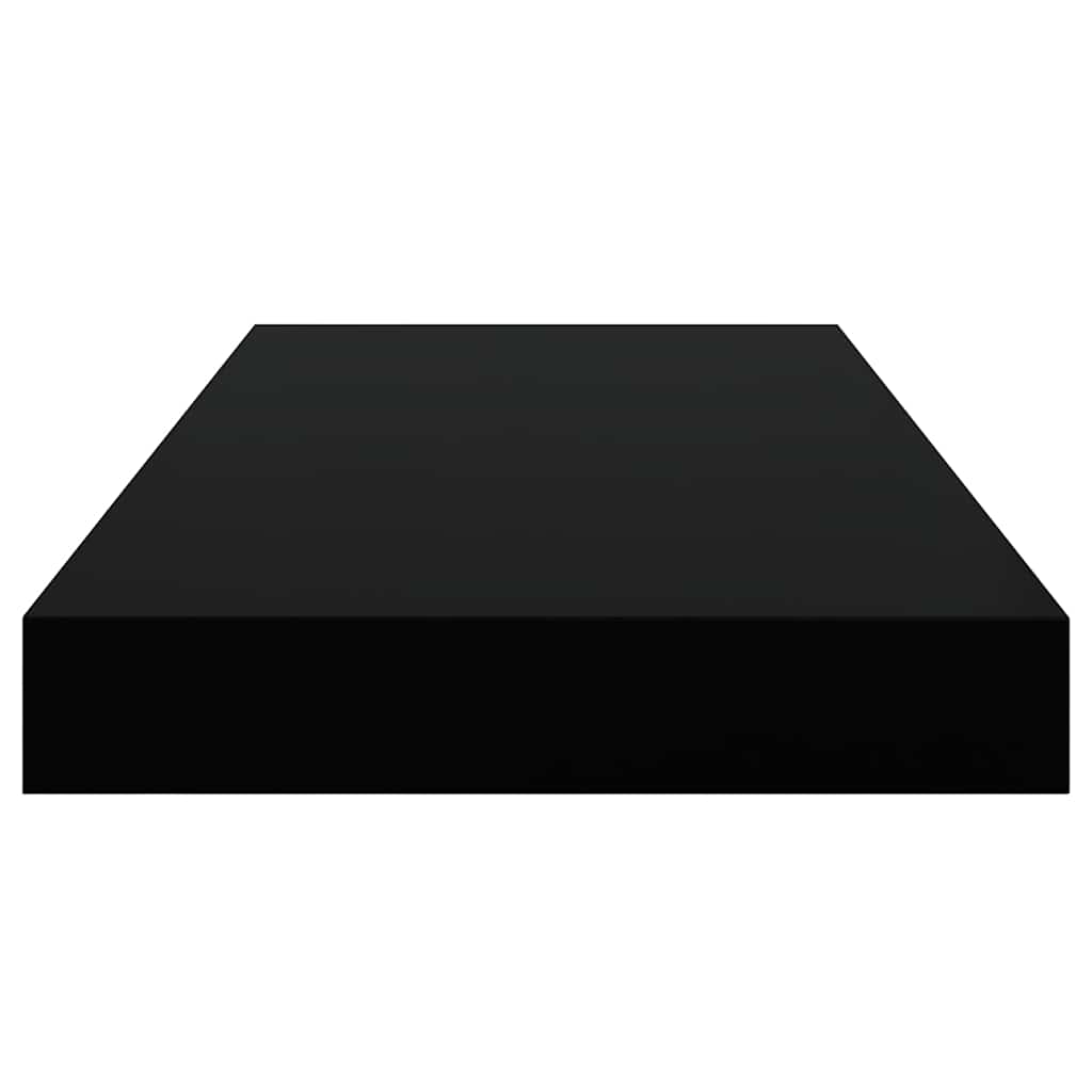 vidaXL Półki ścienne, 4 szt., wysoki połysk, czarne, 50x23,5x3,8 cm, MDF