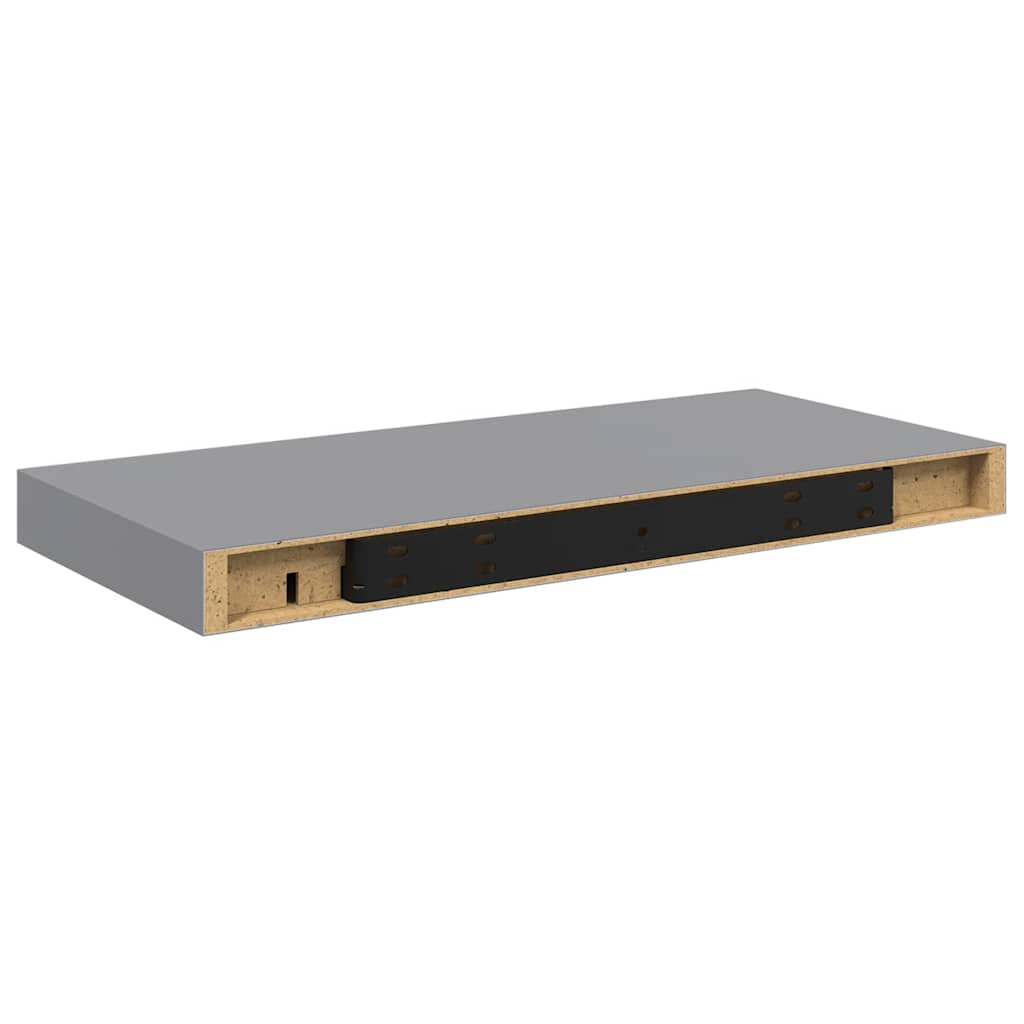 vidaXL Półki ścienne, 4 szt., szare, 50x23,5x3,8 cm, MDF