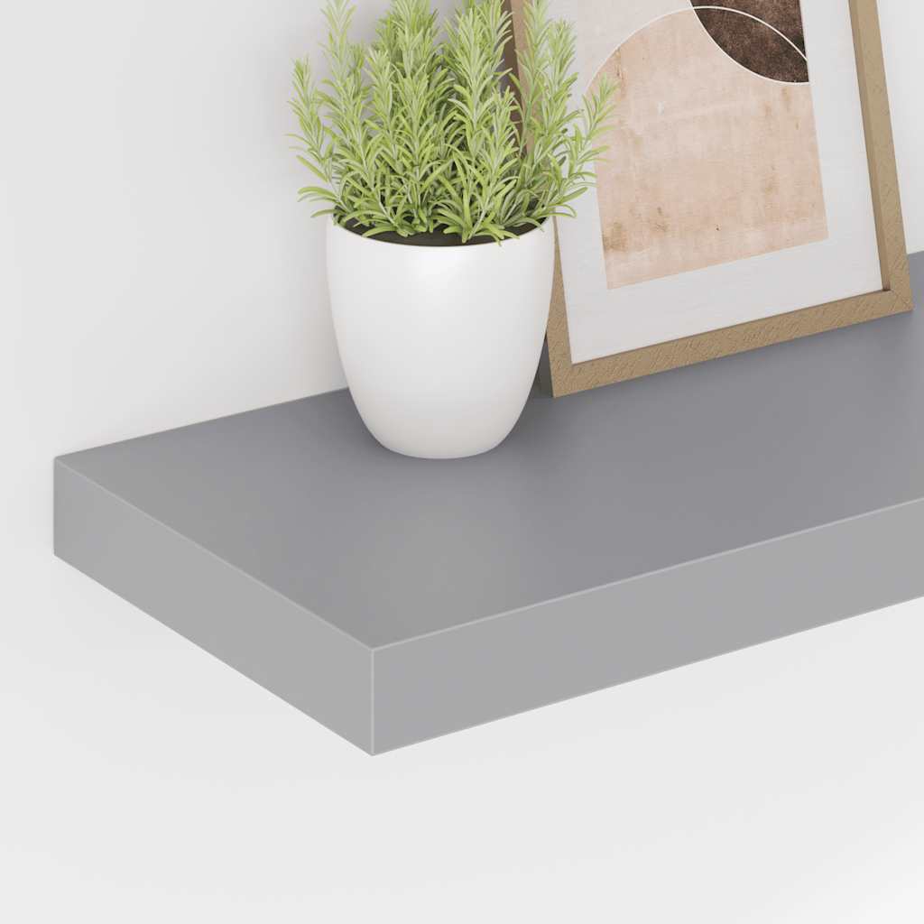 vidaXL Półki ścienne, 4 szt., szare, 60x23,5x3,8 cm, MDF