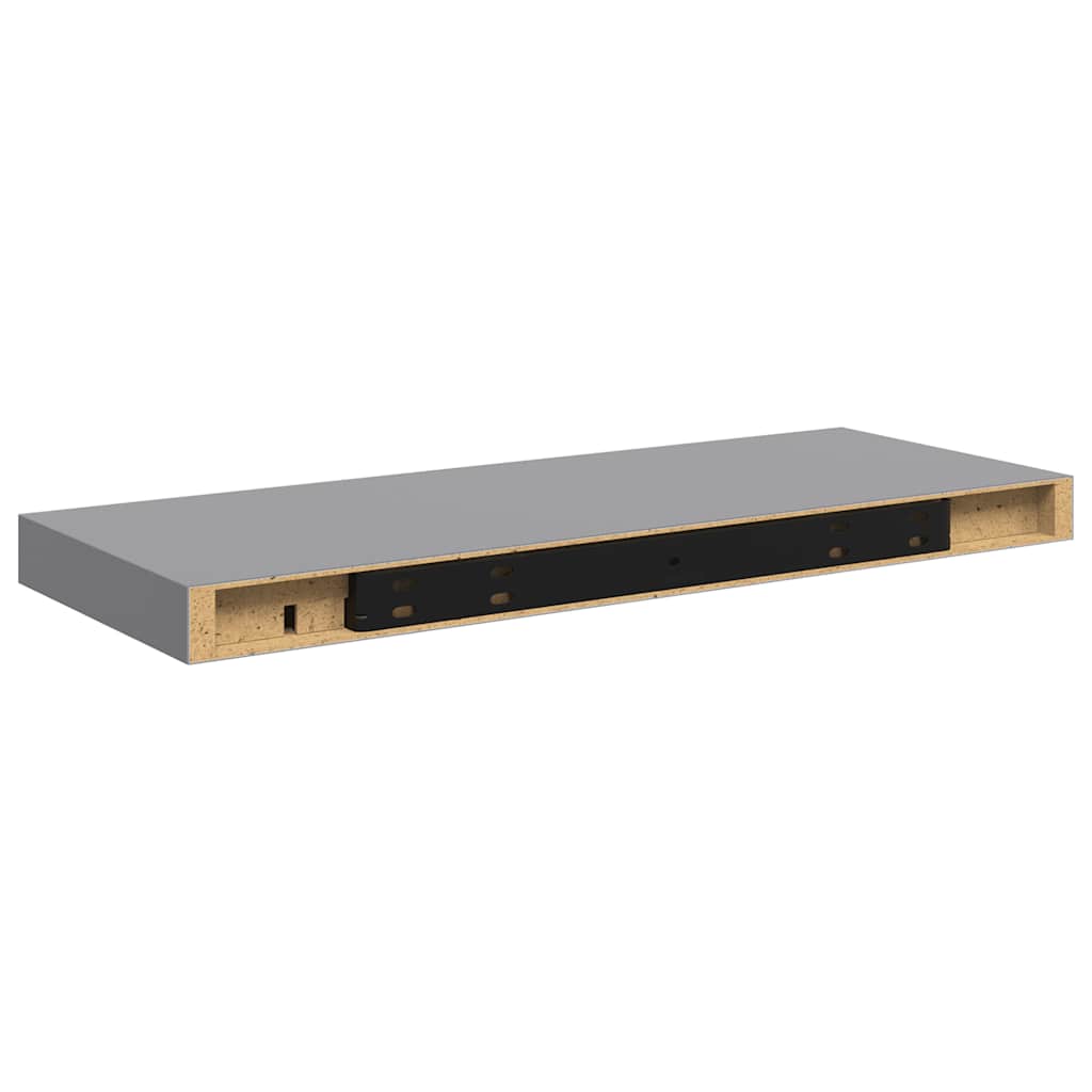 vidaXL Półki ścienne, 4 szt., szare, 60x23,5x3,8 cm, MDF