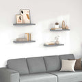 vidaXL Półki ścienne, 4 szt., szare, 60x23,5x3,8 cm, MDF