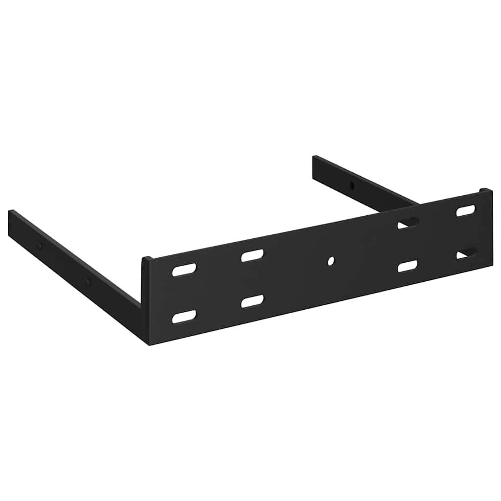 vidaXL Narożne półki ścienne, 2 szt., połysk, czarne, 25x25x3,8cm, MDF