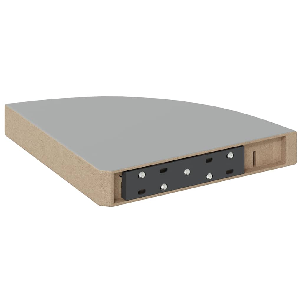 vidaXL Narożne półki ścienne, 4 szt., połysk, szare, 25x25x3,8 cm, MDF