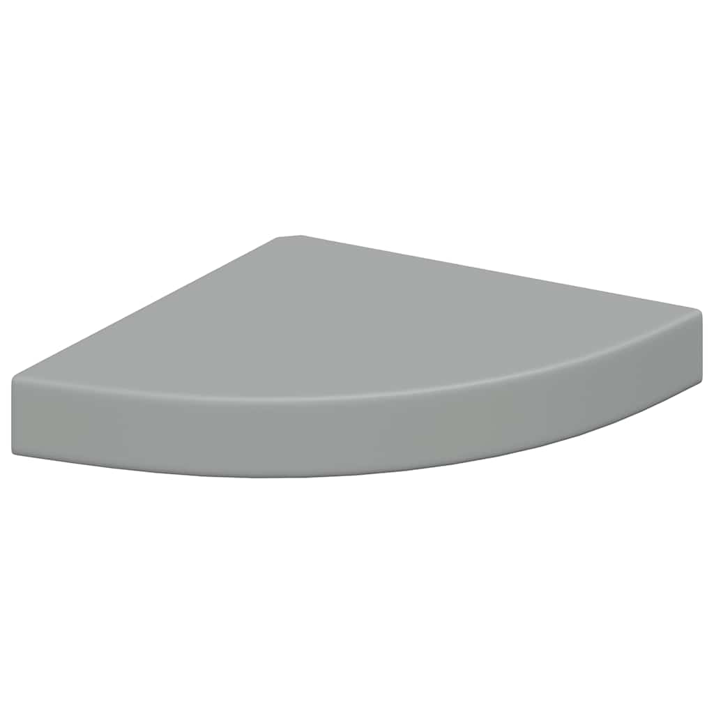 vidaXL Narożne półki ścienne, 2 szt., szare, 25x25x3,8 cm, MDF