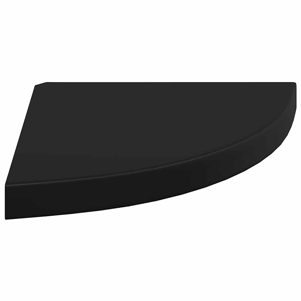 vidaXL Narożne półki ścienne, 4 szt., czarne, 35x35x3,8 cm, MDF