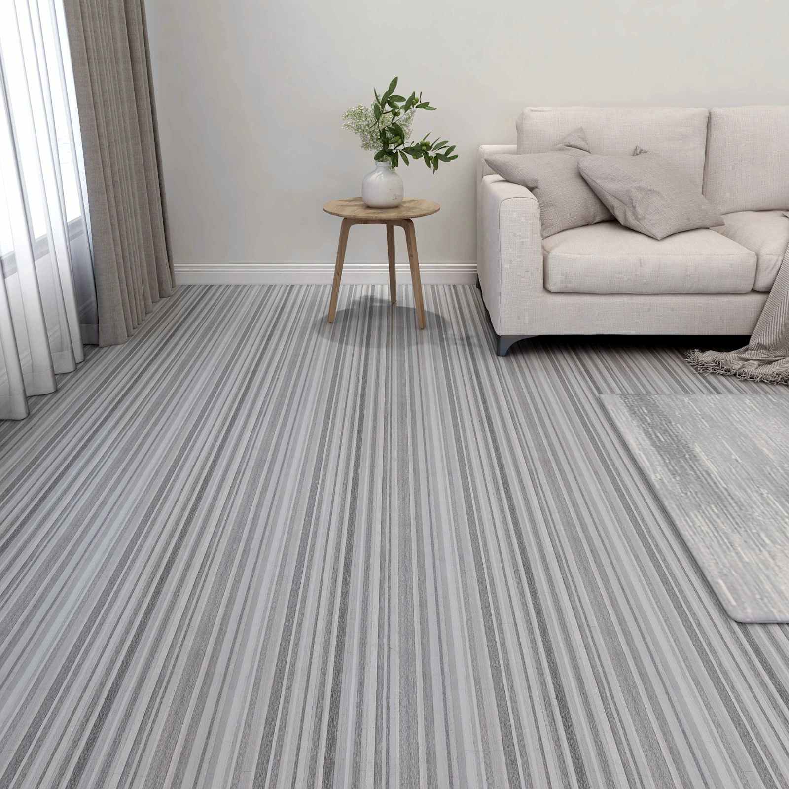 vidaXL Deski podłogowe 5,11 m² 55 pcs PVC Paski
