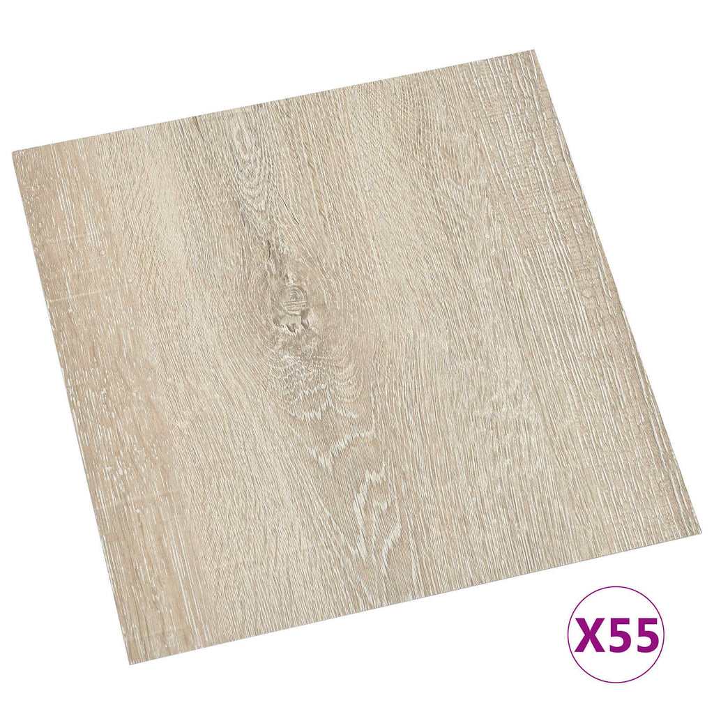 vidaXL Deski podłogowe 55 pcs Beżowy 5,11 m² PVC