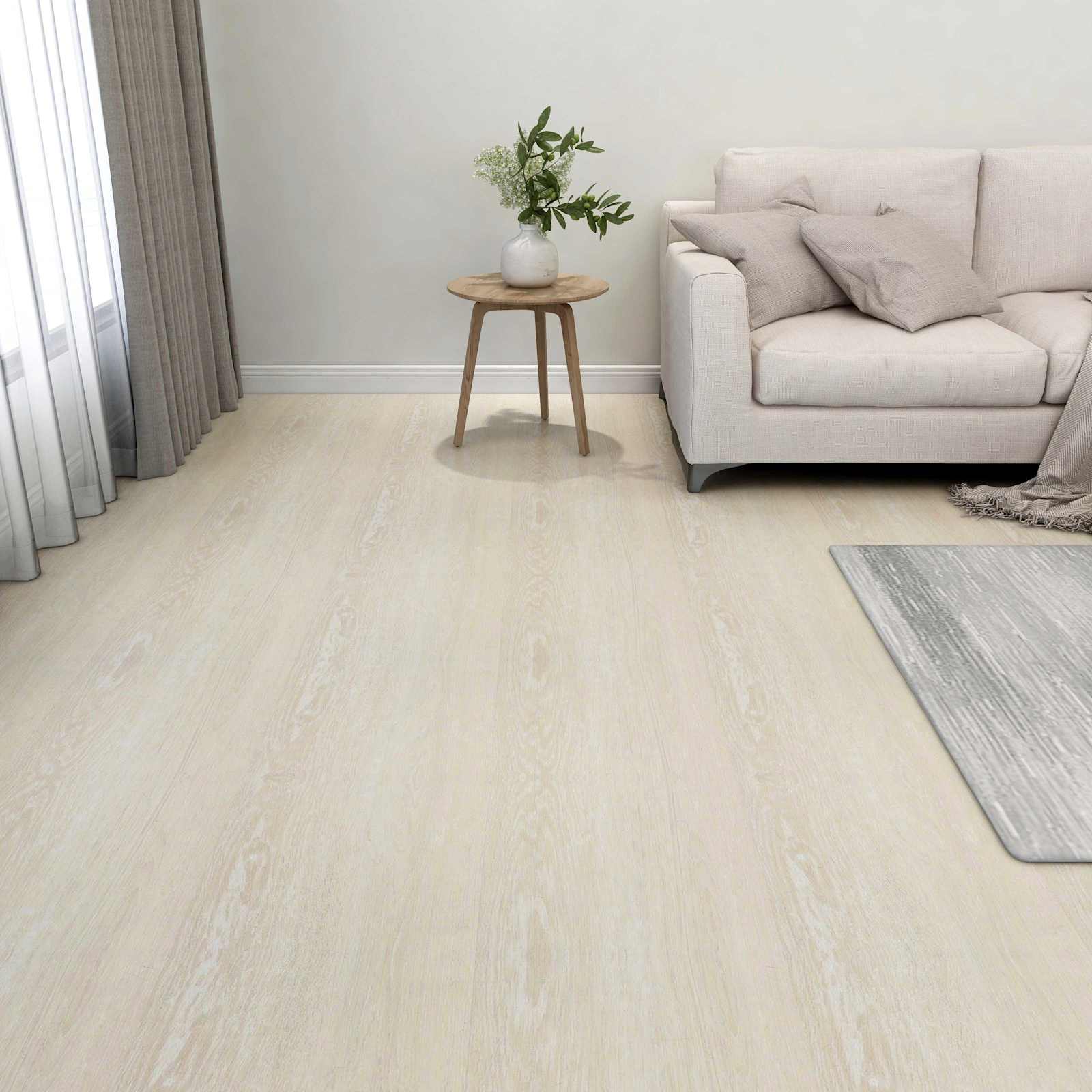 vidaXL Deski podłogowe 5,11 m² 55 pcs PVC Biały i Beżowy