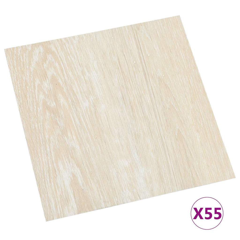 vidaXL Deski podłogowe 5,11 m² 55 pcs PVC Biały i Beżowy