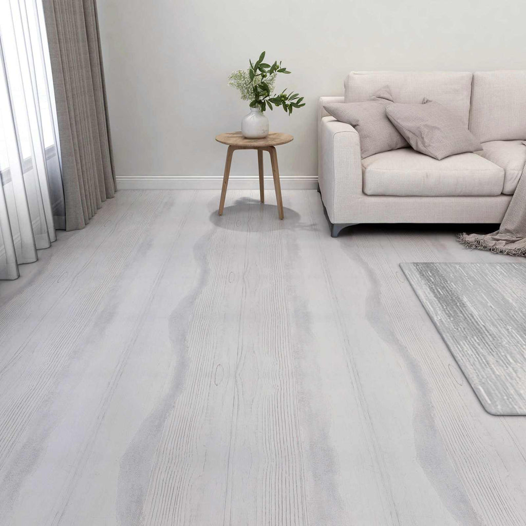 vidaXL Deski podłogowe 5,11 m² 55 pcs PVC Biały i jasnoszary