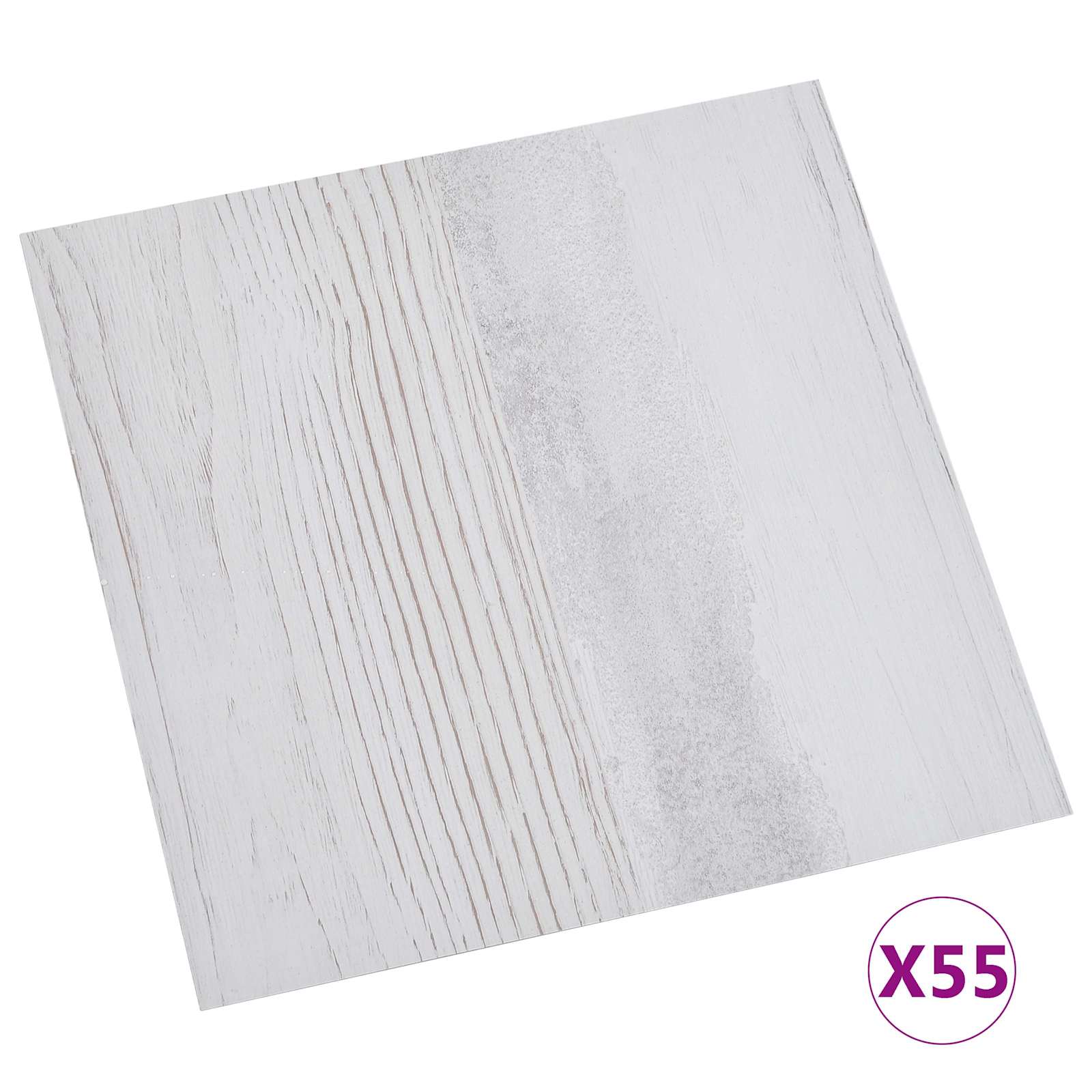 vidaXL Deski podłogowe 5,11 m² 55 pcs PVC Biały i jasnoszary