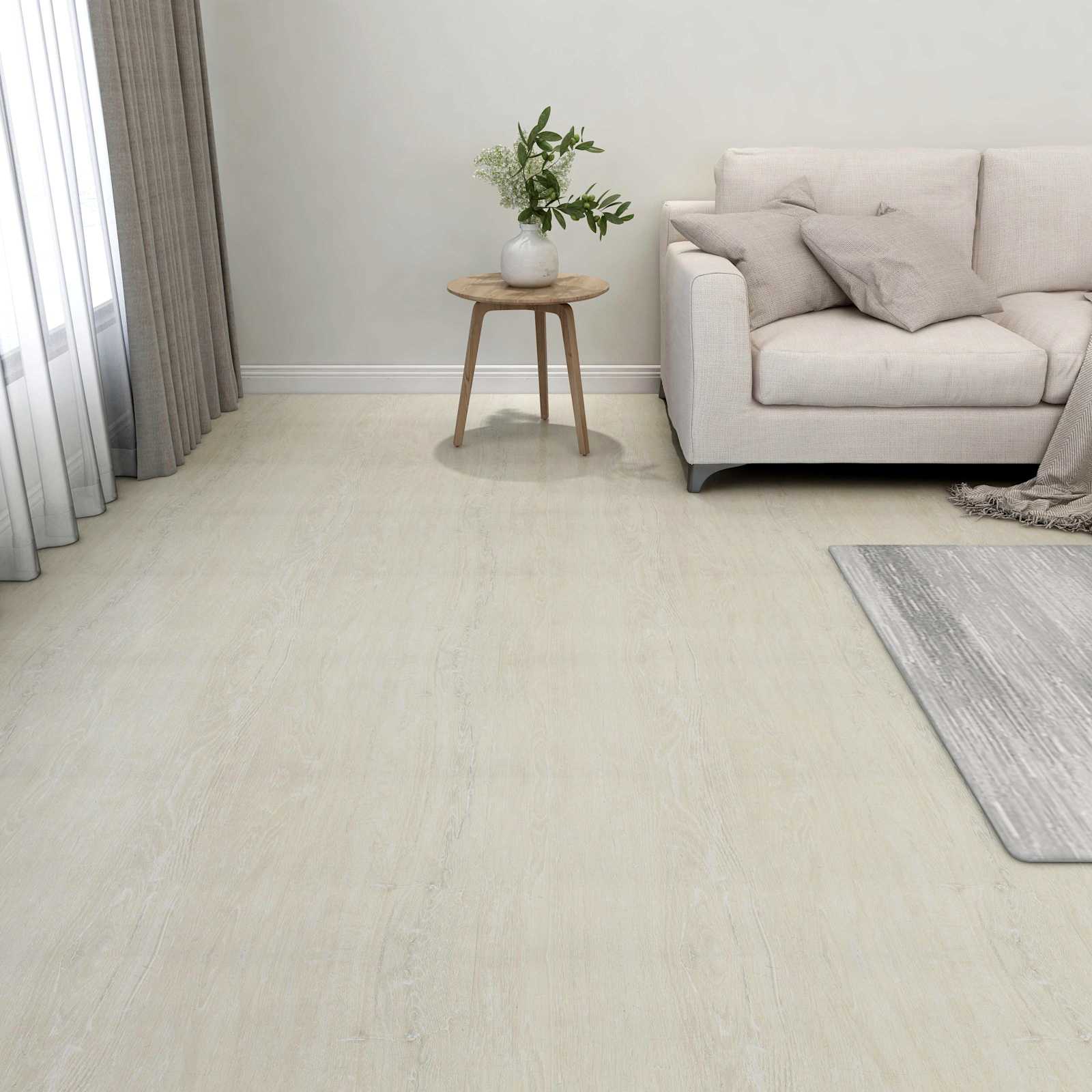 vidaXL Deski podłogowe 5,11 m² 55 pcs PVC kremowobiały
