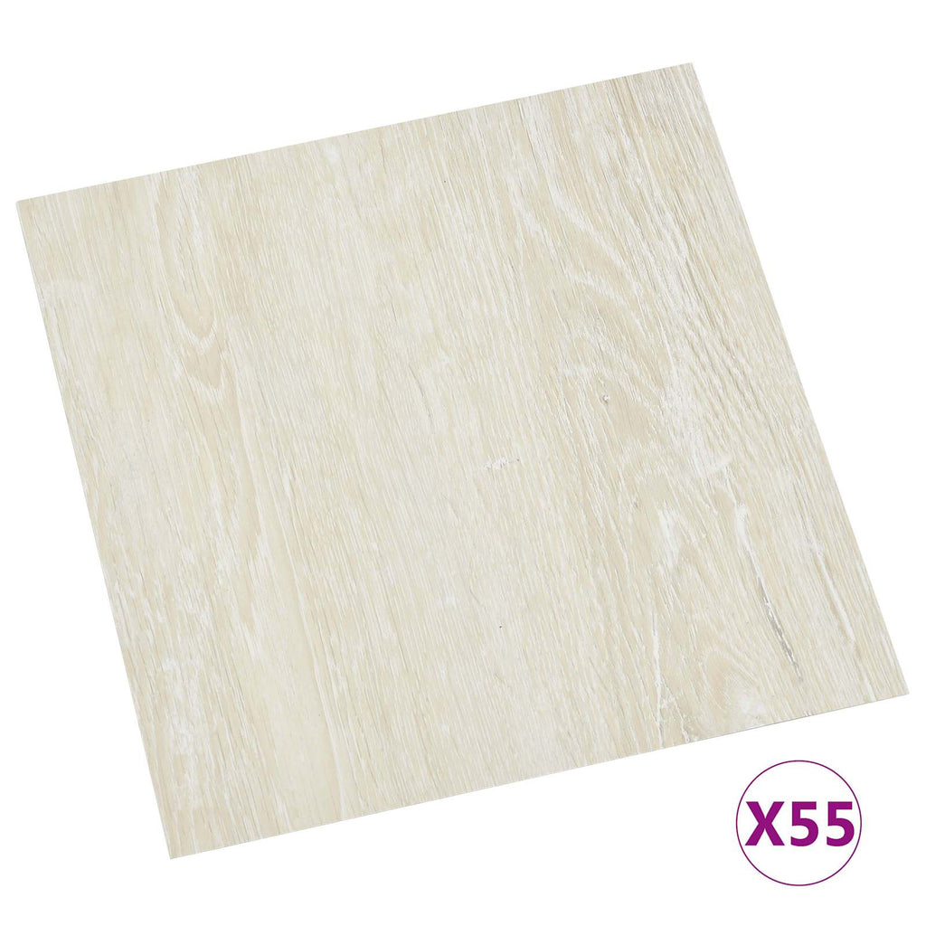 vidaXL Deski podłogowe 5,11 m² 55 pcs PVC kremowobiały