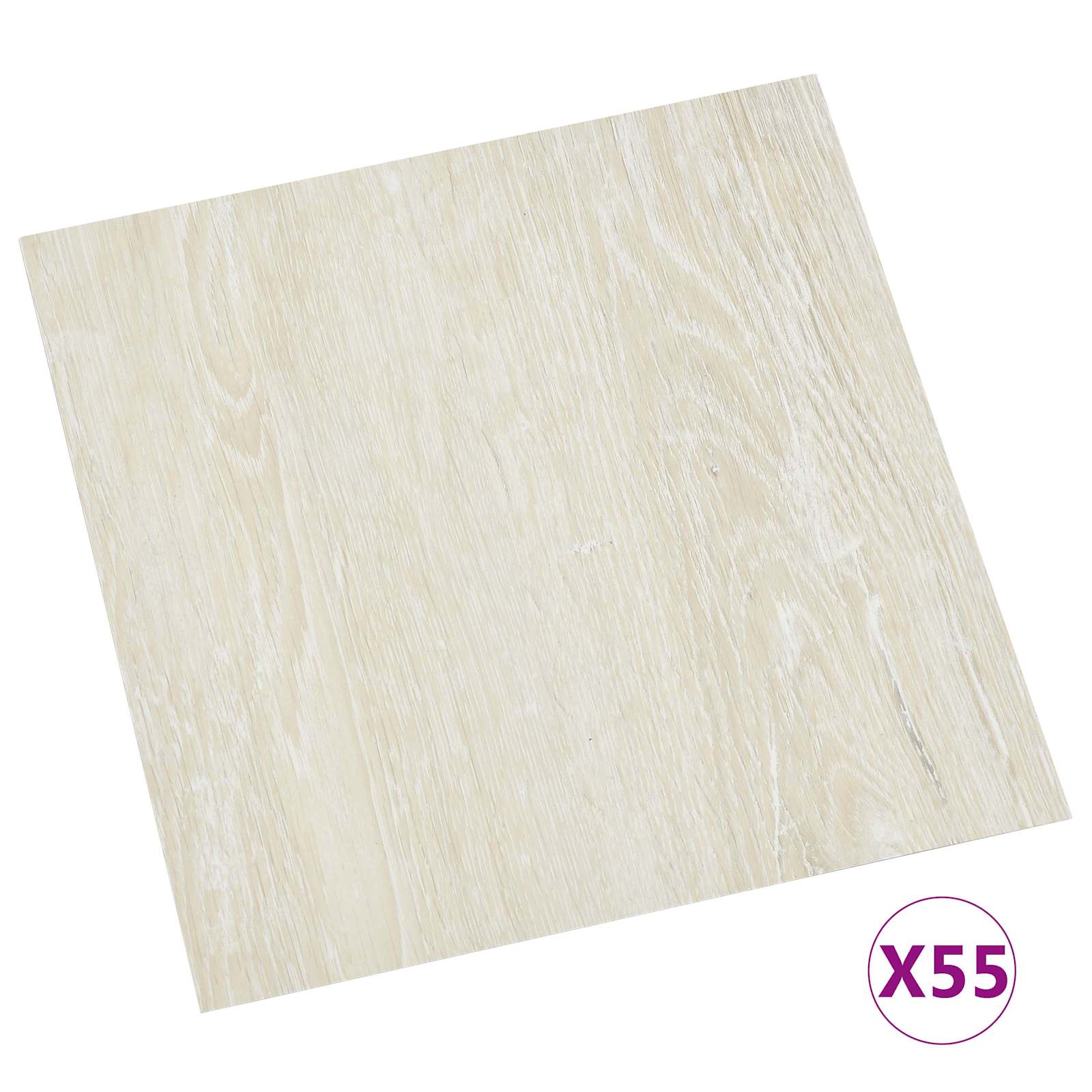 vidaXL Deski podłogowe 5,11 m² 55 pcs PVC kremowobiały