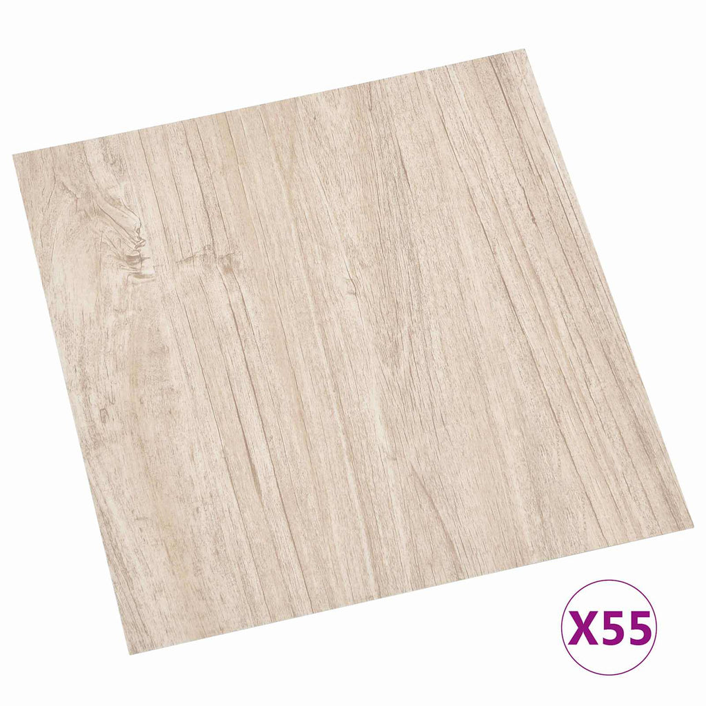 vidaXL Deski podłogowe 5,11 m² 55 pcs PVC Biały i kolor drewna